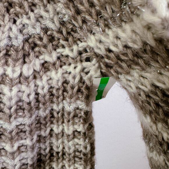 Grandpa Fisherman Chunky Knit Striped Sweater Crew Neck Brown Neutral sz 2X NWT - Picture 10 of 11